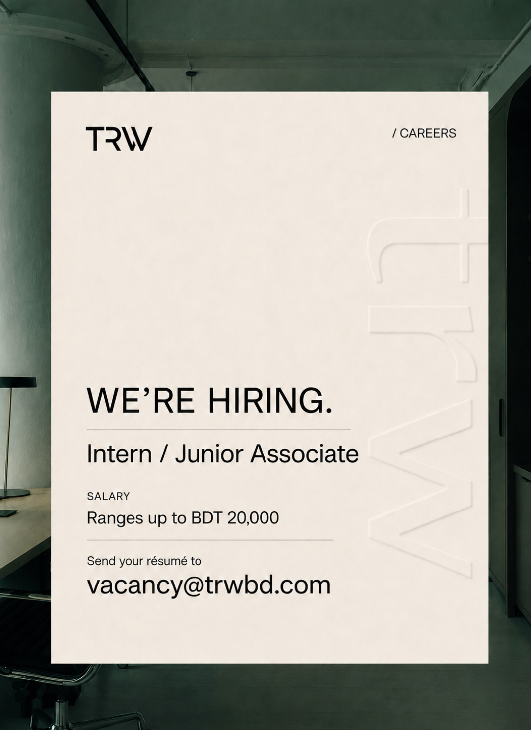 TRW Law Firm Intern and Junior Associate vacancy announcement